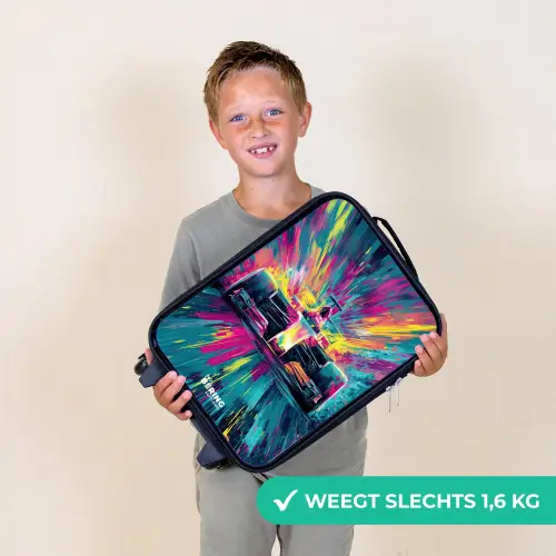 Raceauto - Explosie - Kleurrijk - Abstract Kinderkoffer - Zwart klein -sfeer4_NL