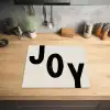 Kerst - Quote - Joy - Zwart - Feestdagen Inductie beschermer vinyl 3mm middel -sfeer5