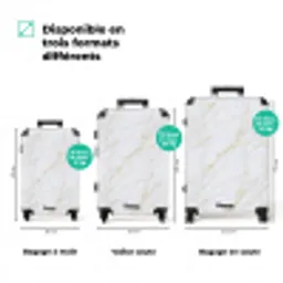 Wit - Marmer - Goud - Luxueus NBS - Handbagage koffer - Volwassenen Unisex middel zzzzzzVergelijking_3FR
