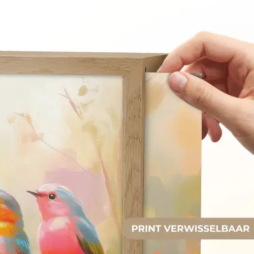 Vogels - Kleurrijk - Tak Light Box met batterij (Wandlamp) middel -USP_websiteprintNL