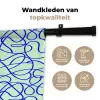 Mint - Blauw - Lijnen - Abstract Wandkleed katoen klein 269 -sfeer2