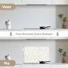 Streep - Hart - Wit - Zwart keuken achterwand spatscherm klein 900 -voor_na_NL