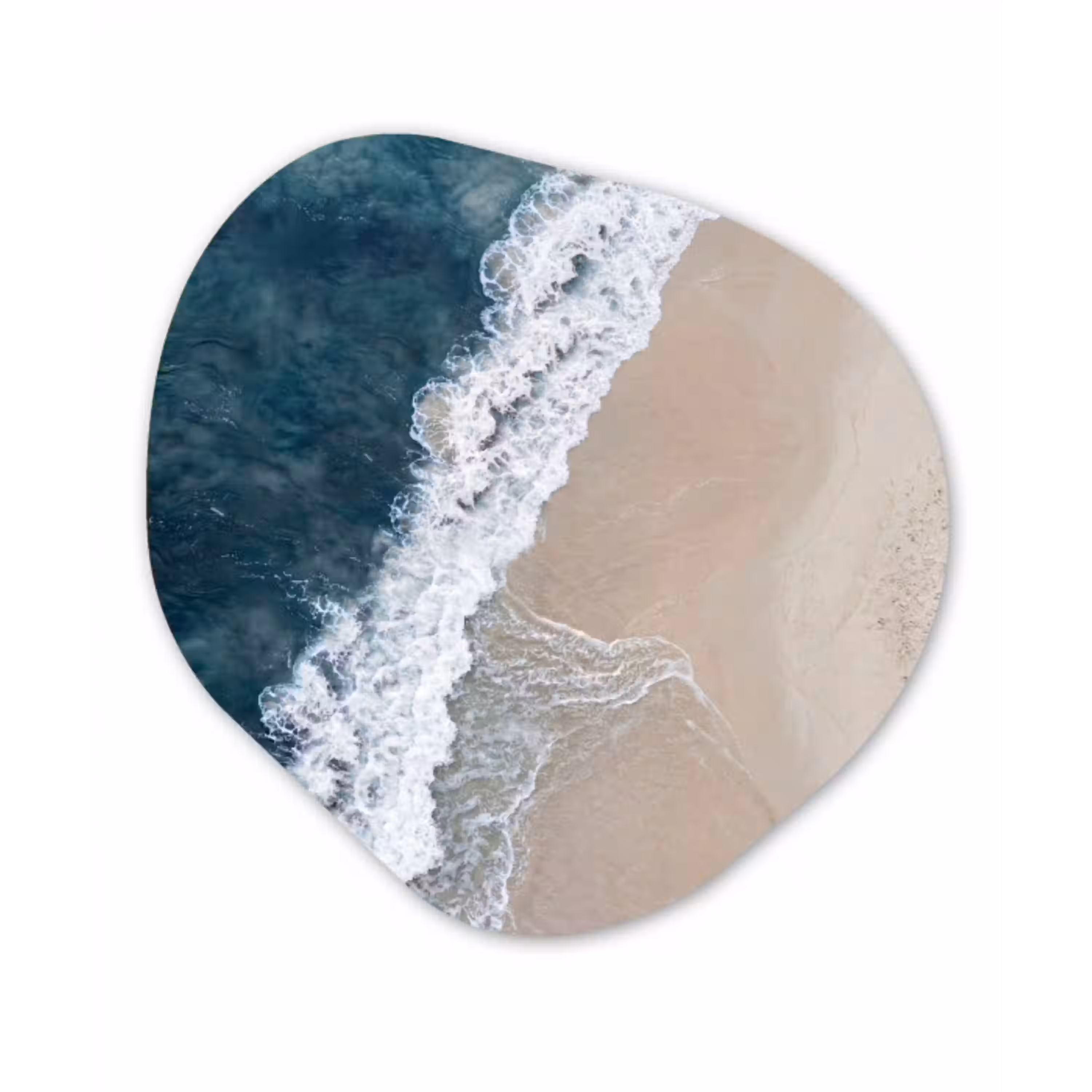 Strand - Zee - Golven Wandcirkel Organisch Forex 3mm klein -3d