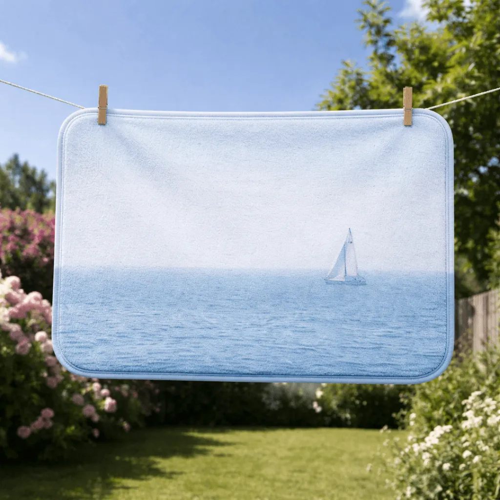 badmat wassen - aan de waslijn drogen