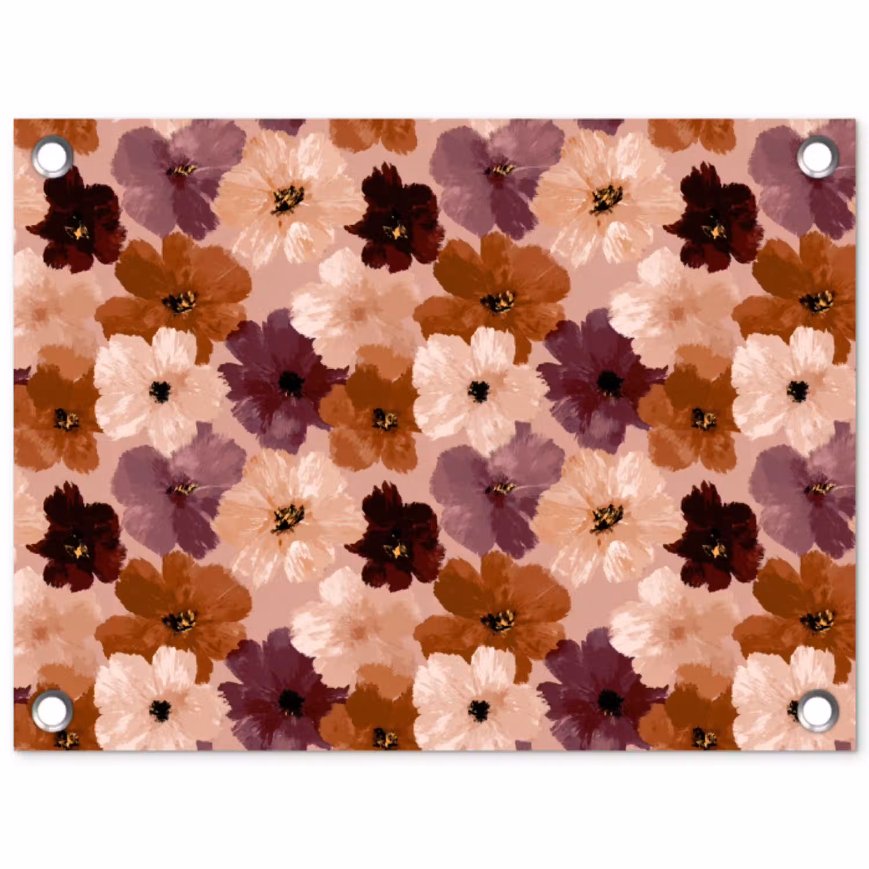 Bloemen - Abstract - Aardetinten tuinposter los doek klein 239 -3d