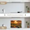 Landschap - Afrikaans - Zon keuken achterwand spatscherm klein -voor_na_NL