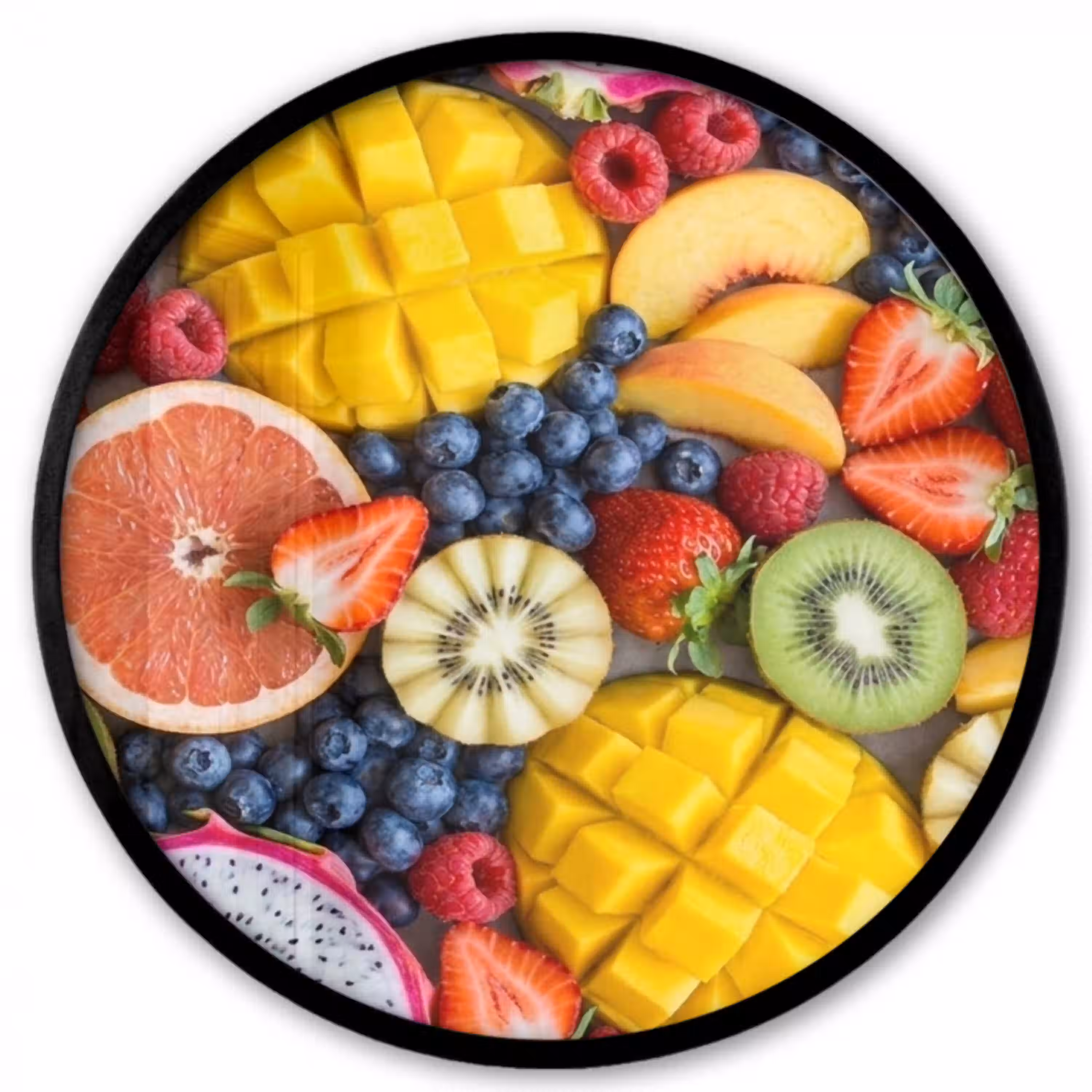 Fruit - Versneden - Kleurrijk - Eten - Gezond Fotolijst rond zonder passe partout klein -3d