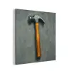 Hamer - Schilderij - Gereedschap aluminium wit klein -3d