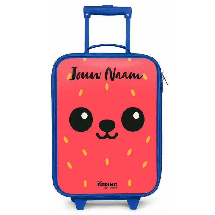 Kawai - Aardbei - Rood Kinderkoffer - Blauw klein -zz3dotto