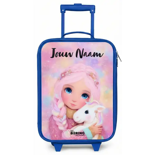 Meisje - Eenhoorn - Roze Kinderkoffer - Blauw klein -zz3dotto