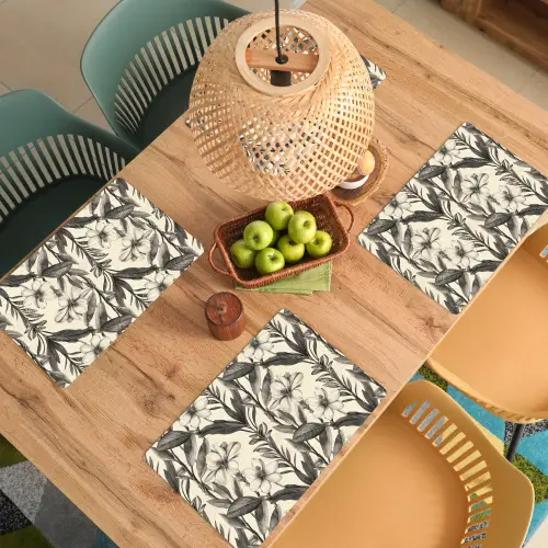 Klassiek - Botanisch - Zwart - Beige Placemat vinyl groot 368 -zzsfeer5_Kitchenyeah-website