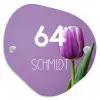 Paarse tulp - Modern Naambord Organisch middel -3d