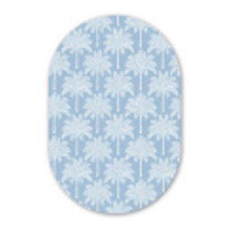 Palmboom - Modern - Blauw Wandcirkel Ovaal Forex klein 630 -3d