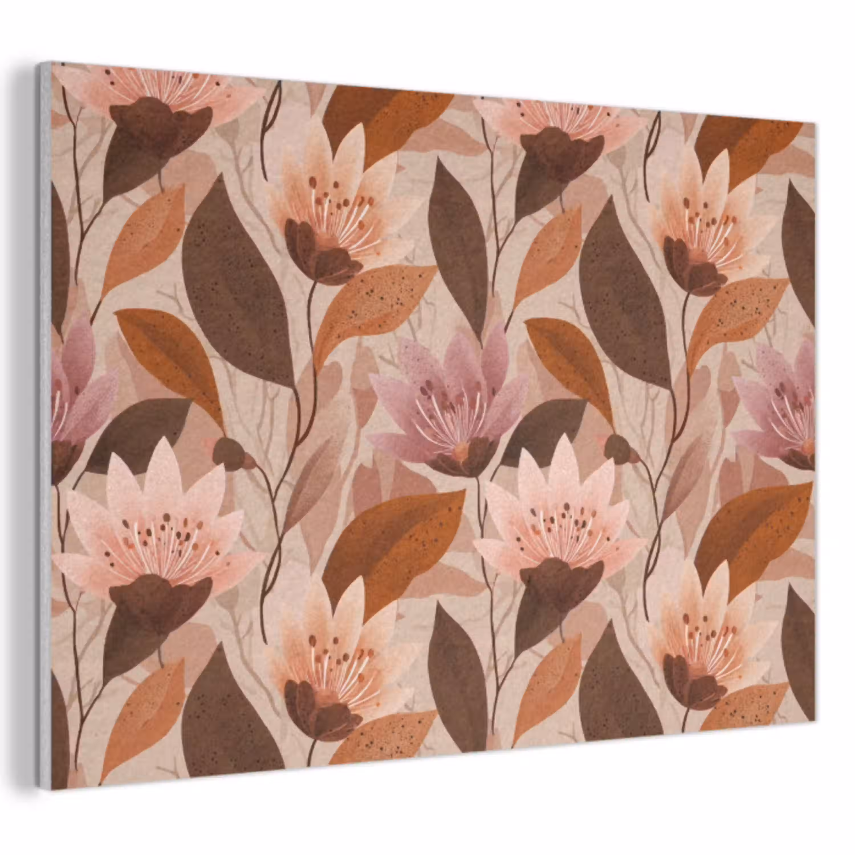 Bloemen - Bladeren - Bruin PET vilt klein 837 -3d