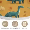 Dinosaurussen - Stekels - Herfstbladeren - Bruin Akoestische PET Vilt - Rond klein -closeup_NL