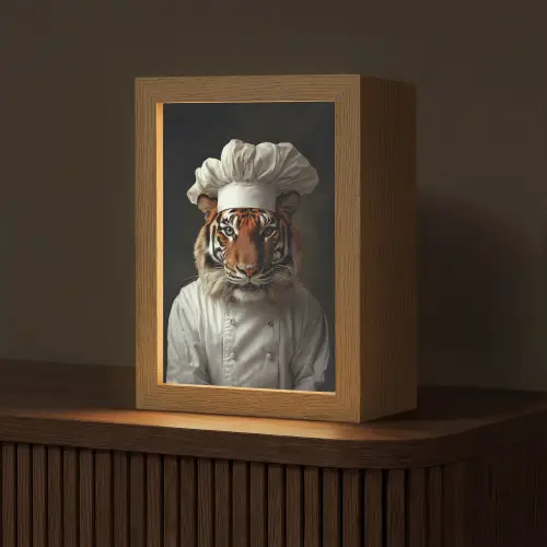 Tijger - Kokskleding - Bruin Light Box met kabel (Tafellamp) klein -z3d_website
