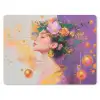Abstract - Vrouw - Bloemenkroon - Goud muismat rubber klein -3d