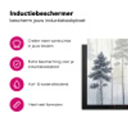 Bos - Bomen - Mist - Natuur - Illustratie - Grijs Inductie beschermer vinyl 3mm klein -wsfeer2_website