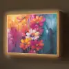 Felle bloemen - Dynamisch - Levendig Light Box met batterij (Wandlamp) middel -z3d_website