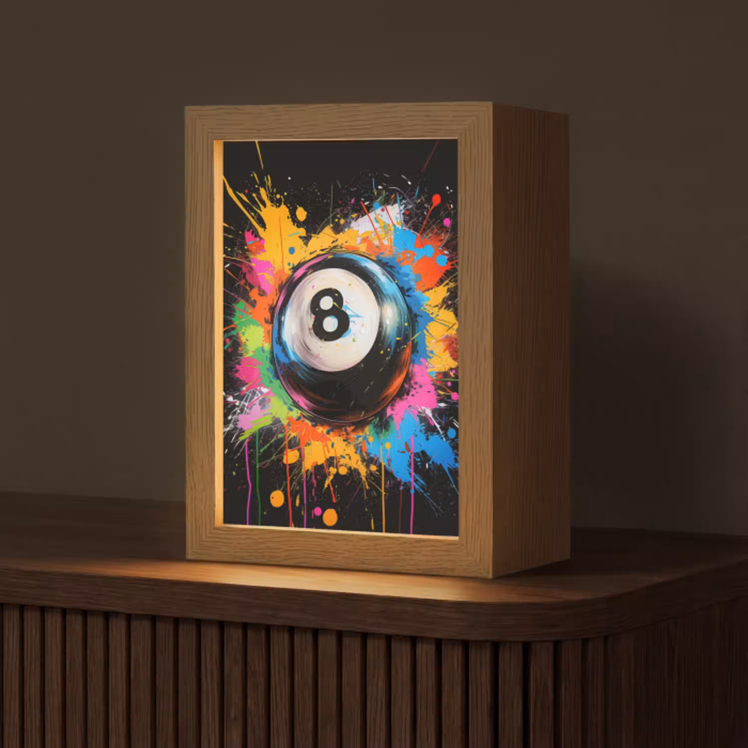 Graffiti - Sport - Pool bal - Biljart Light Box met kabel (Tafellamp) klein -z3d_website