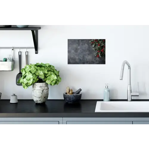 Winter - Hulst - Kerst - Beton Muursticker klein -keuken