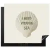 Schelp - Quote - Groen Inductie beschermer vinyl 3mm middel -3d