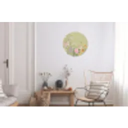 Botanisch - Bloemen - Kleurrijk Wandcirkel aluminium klein -woonkamer