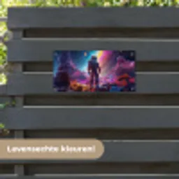 Ruimte - Astronaut - Neon - Sterren tuinposter los doek klein -sfeer3
