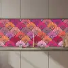 Patronen - Art Deco - Roze - Bloemen keuken achterwand 2 middel 871 zz_3dshopping