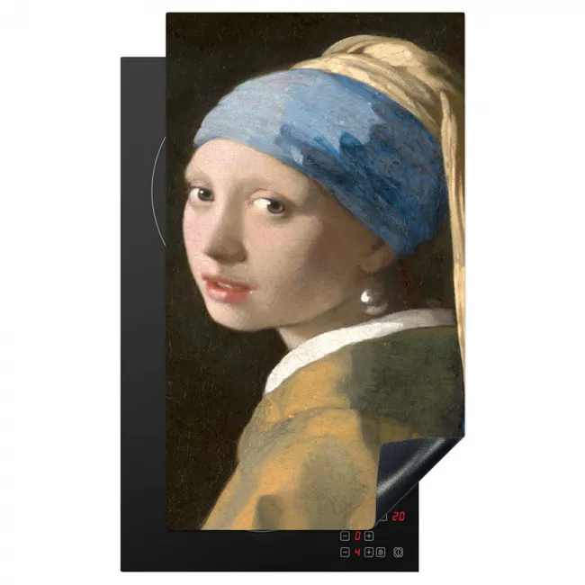 Meisje met de Parel - Schilderij van Johannes Vermeer Inductie beschermer vinyl 3mm middel -3d