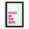 Focus on the good - Beige - Roze fotolijst zwart zonder passe partout klein -3d