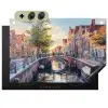 Brug - Stad - Huizen - Boot Inductie beschemer met haakjes klein -3d