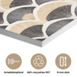 Waaier - Patroon - Zwart - Beige PET vilt klein 837 -closeup_DE