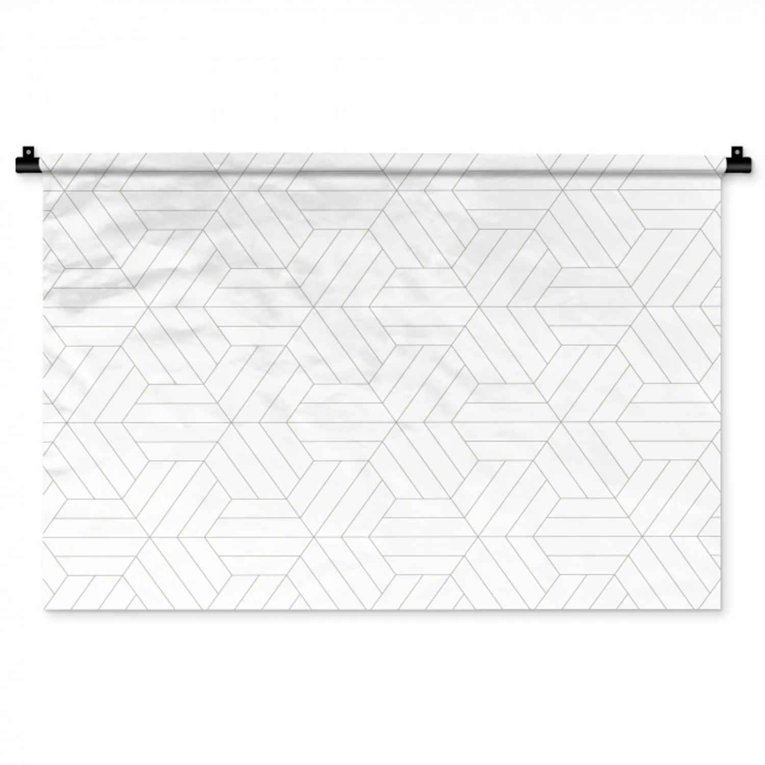 Patroon - Lijn - Design - Zwart - Wit Wandkleed katoen middel 269 -zz3d