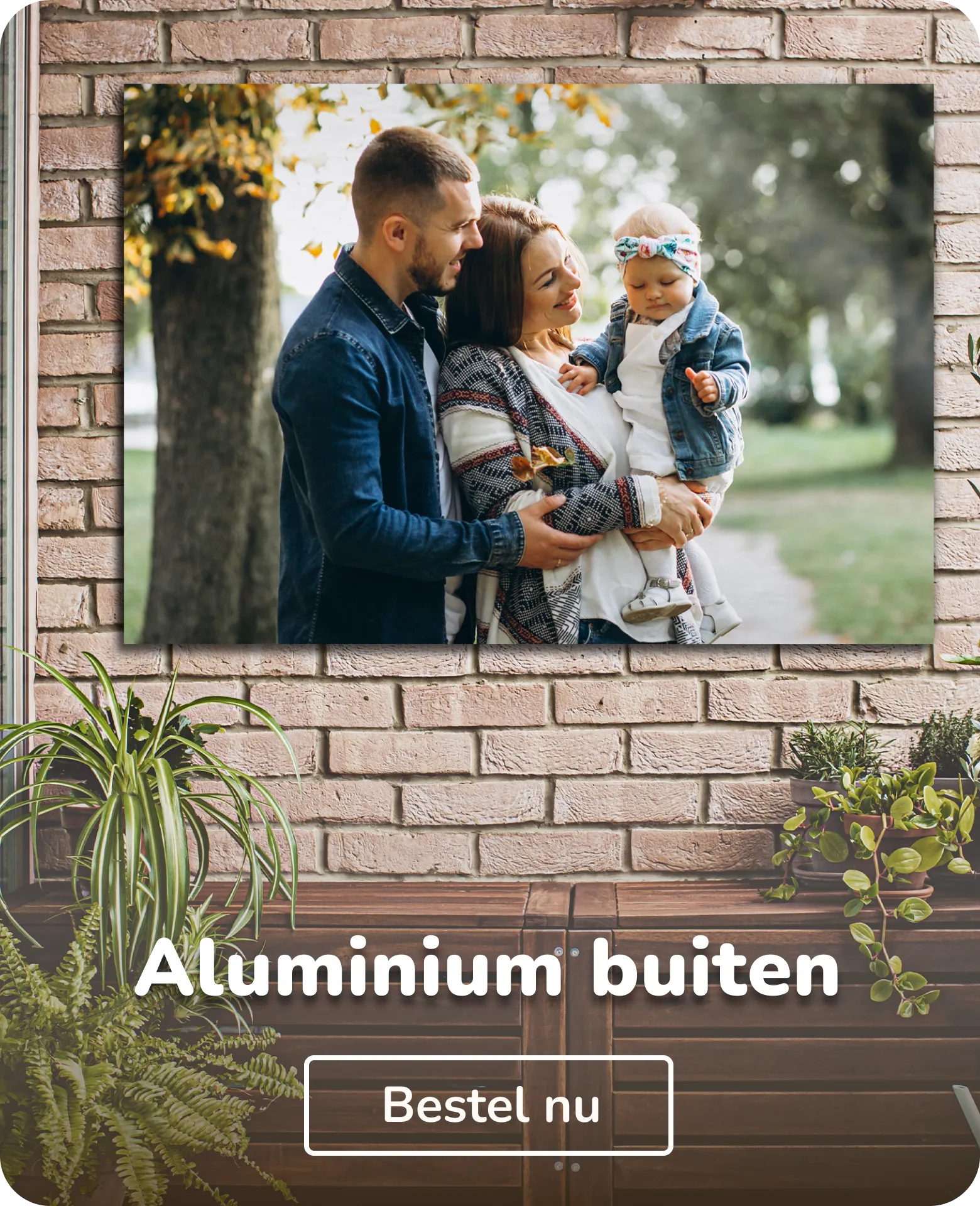 Foto op aluminium buiten