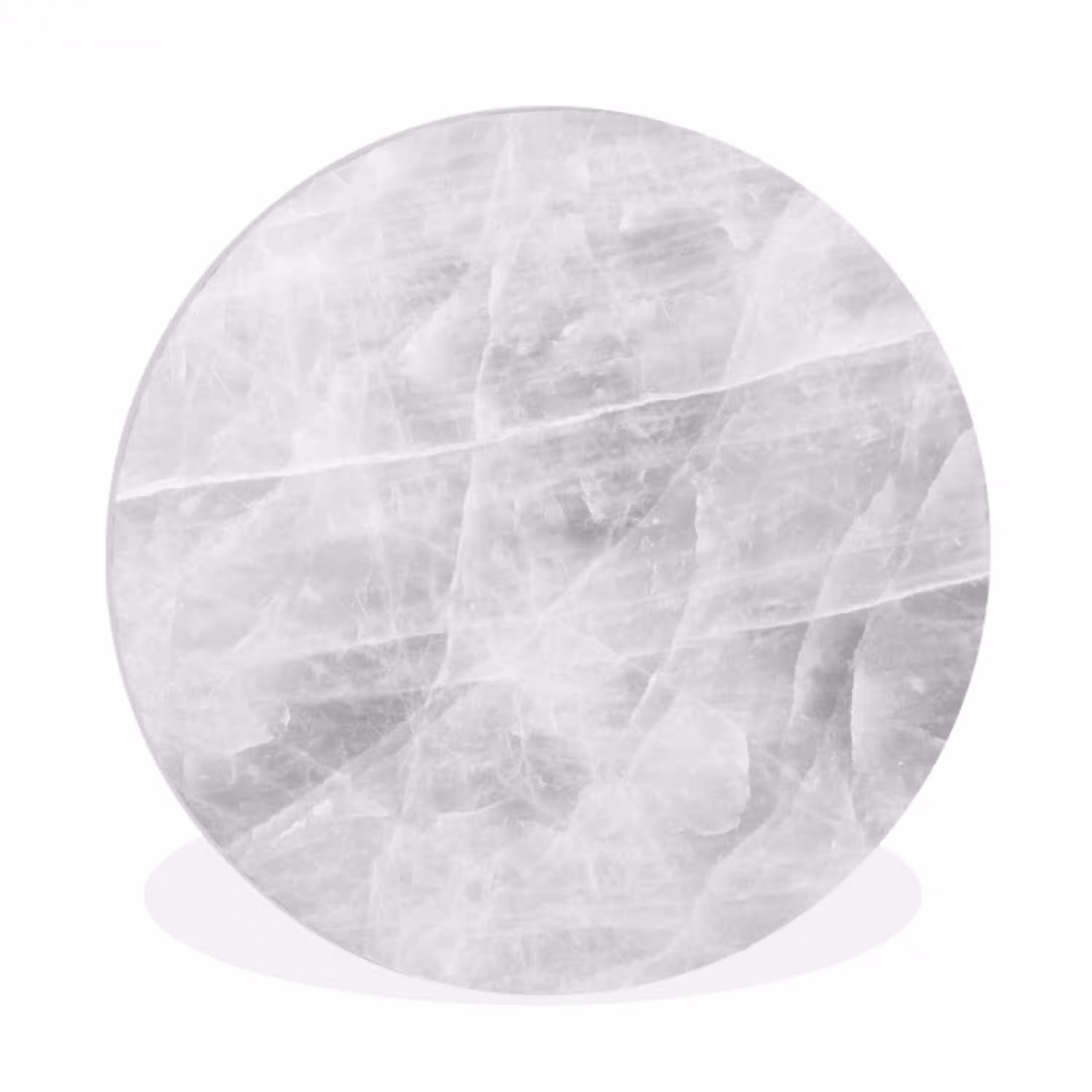Marmer - Steen - Wit - Luxe - Marmerlook Wandcirkel kunststof plaat 5mm dik klein -3d