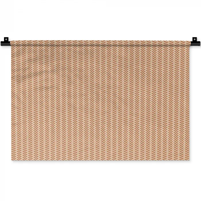 Plaid - Patroon - Bladvorm - Bruin Wandkleed katoen klein 269 -zz3d