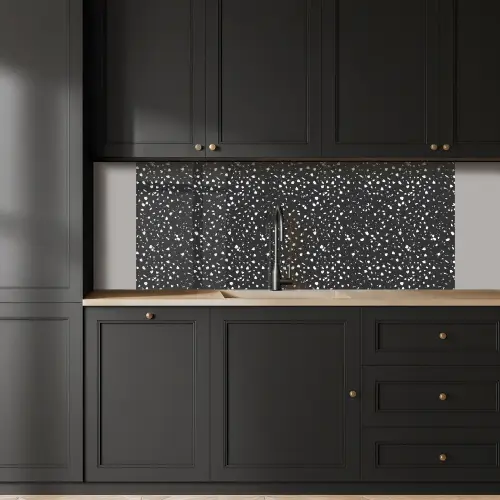 Terrazzo -  Patroon - Zwart - Wit keuken achterwand 2 middel 871 -sfeer1