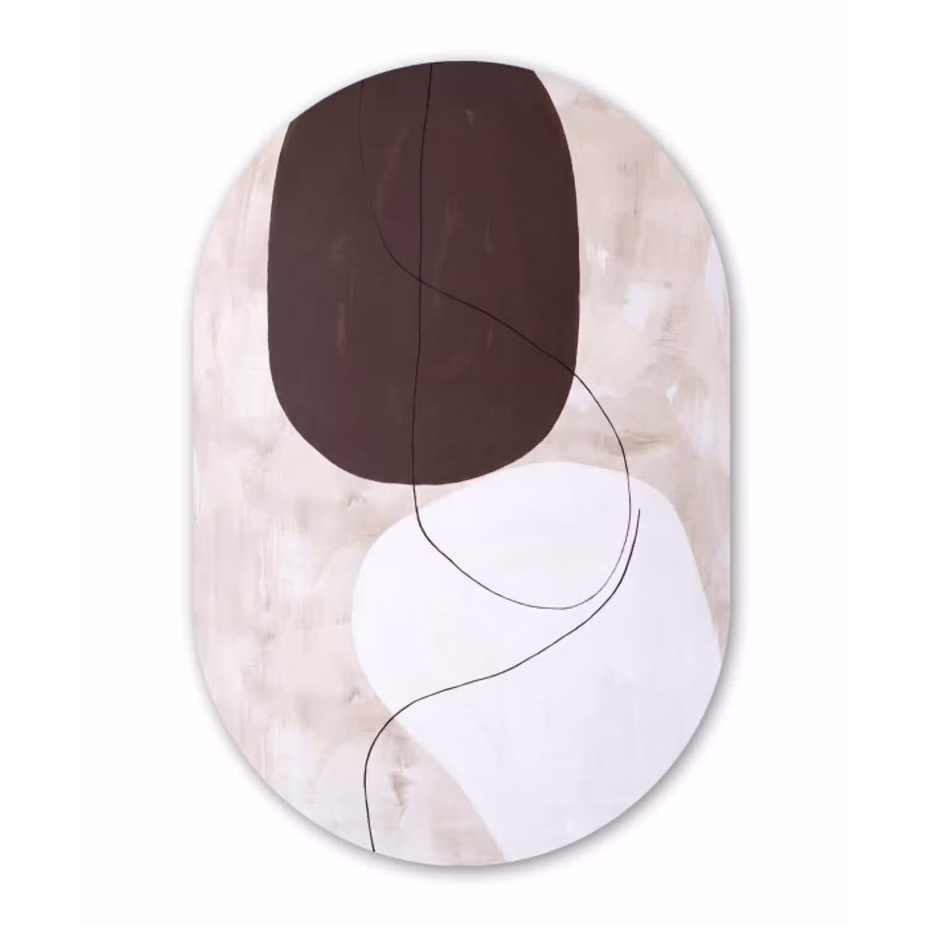 Abstract - Vormen - Modern Wandcirkel Ovaal Aluminium middel -3d