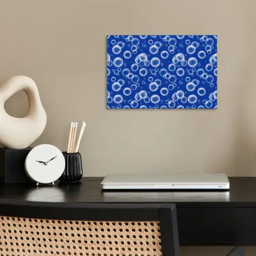 Bubbels - Patroon - Blauw poster papier klein -sfeer1