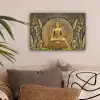 Goud - Boeddha beeld - Spiritueel - Meditatie canvas 2cm klein -sfeer1