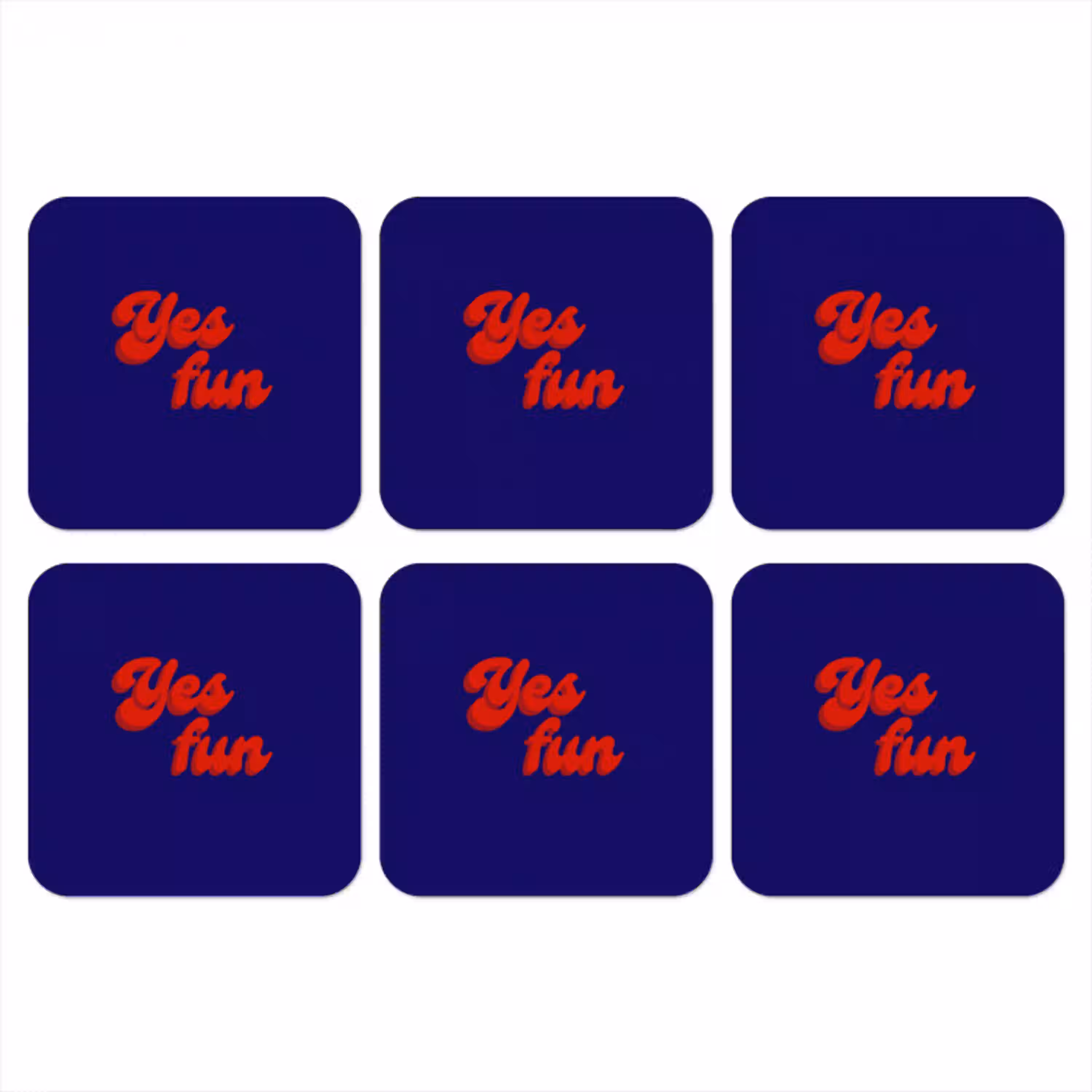 Blauw - Rood - Yes fun - 3D onderzetter kurk middel -3d