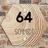 Holzmaserung - Modern Naambord Hexagon klein -sfeer2