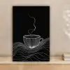 Lijntekening - Koffiekop - Zwart canvas 2cm klein -sfeer1