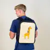 Giraffe - Dier - Kleurrijk Rugzak - Zwart middel -sfeer8