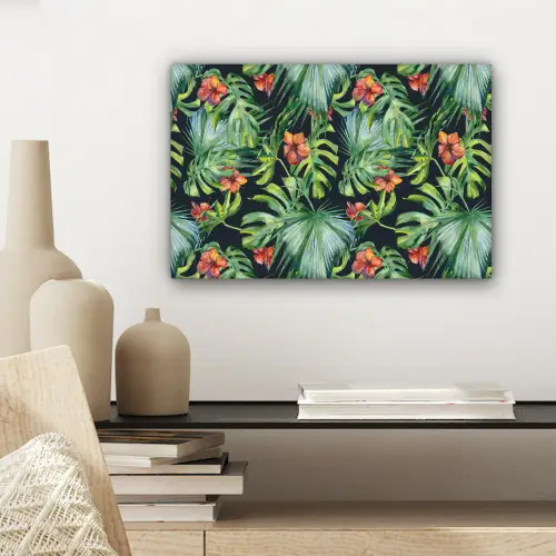 Bladeren - Bloemen - Jungle - Tropisch canvas 2cm klein -sfeer6