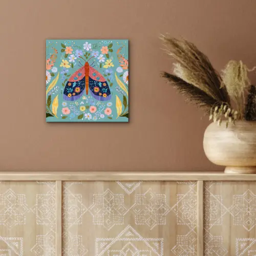Vlinder - Sierlijk - Bloemen - Bladeren aluminium wit klein -sfeer4