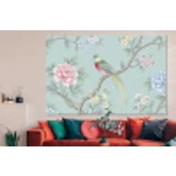Vogel - Bloemen - Kleurrijk forex 5mm xxl -woonkamer