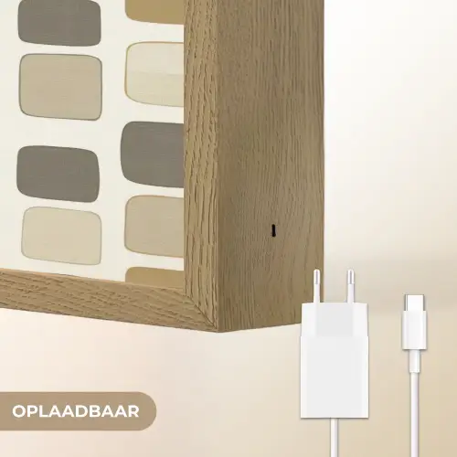 Blokken - Vintage - Grijs Light Box met batterij (Wandlamp) middel 907 -USP_websiteoplaadbaarNL