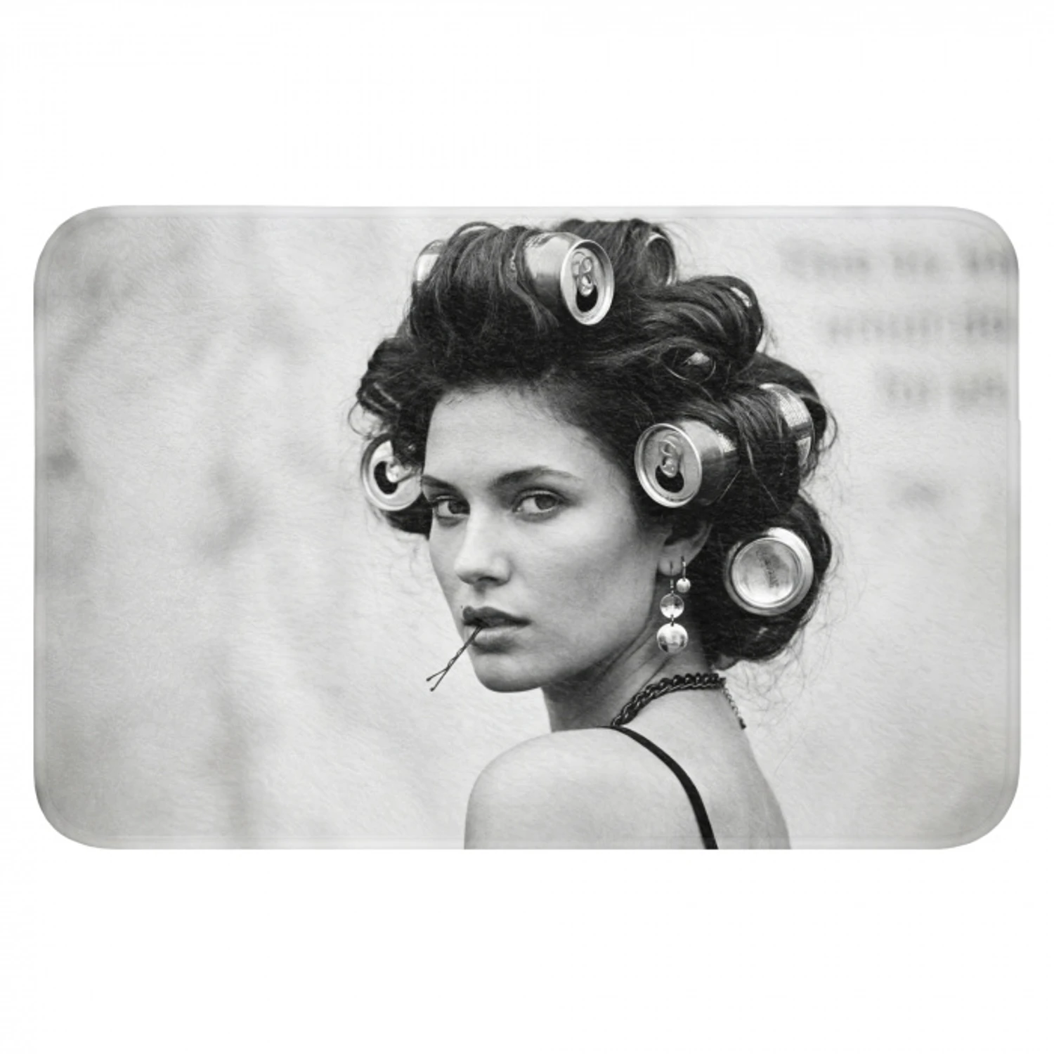 Edgy - Vrouw - Zwart - Wit WCmat klein -3d